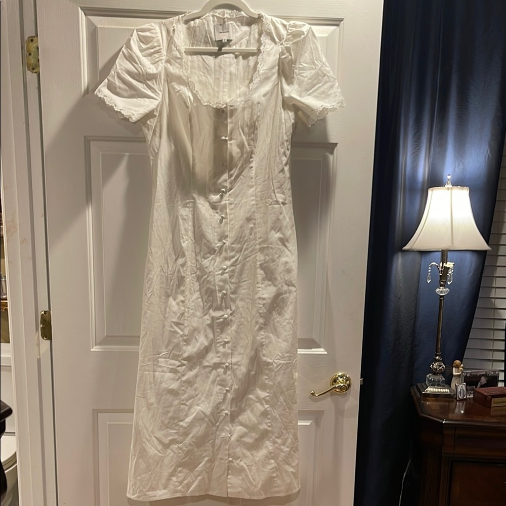 Reformation White Midi Dress NWOT size 10